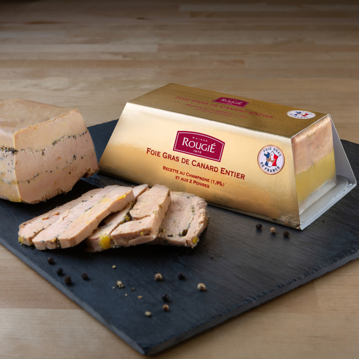 Foie Gras de Canard entier recette au Champagne et 2 Poivres 500g - mi-cuit