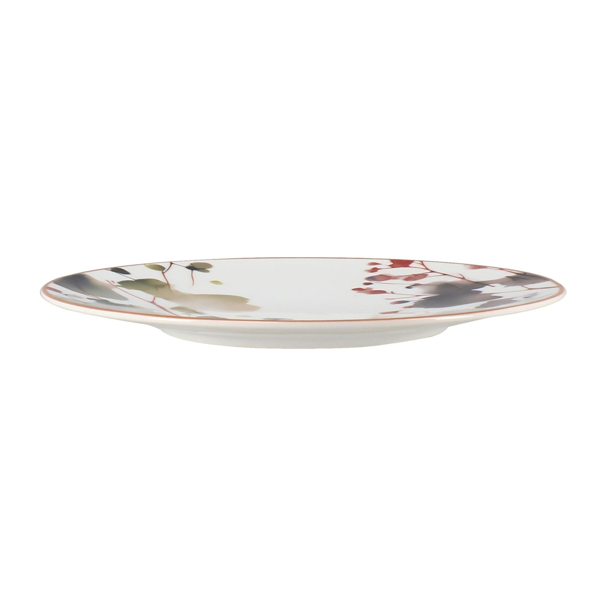 Lot de 6 assiettes à dessert en porcelaine blanche 20cm AQUARELLE