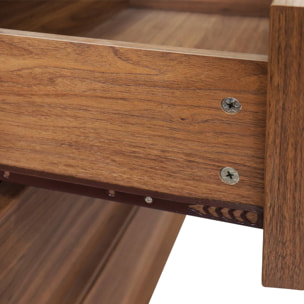 Commode de rangement effet bois 6 tiroirs noyer L 120 x P 43 x H 75cm - Kuba