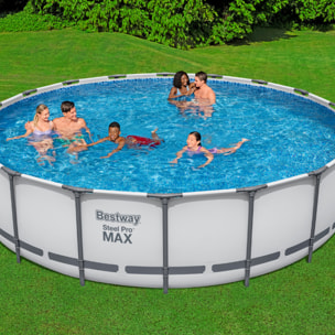Bestway Piscine hors sol tubulaire ronde Bestway Steel Pro Max 549 x 122 cm gris clair