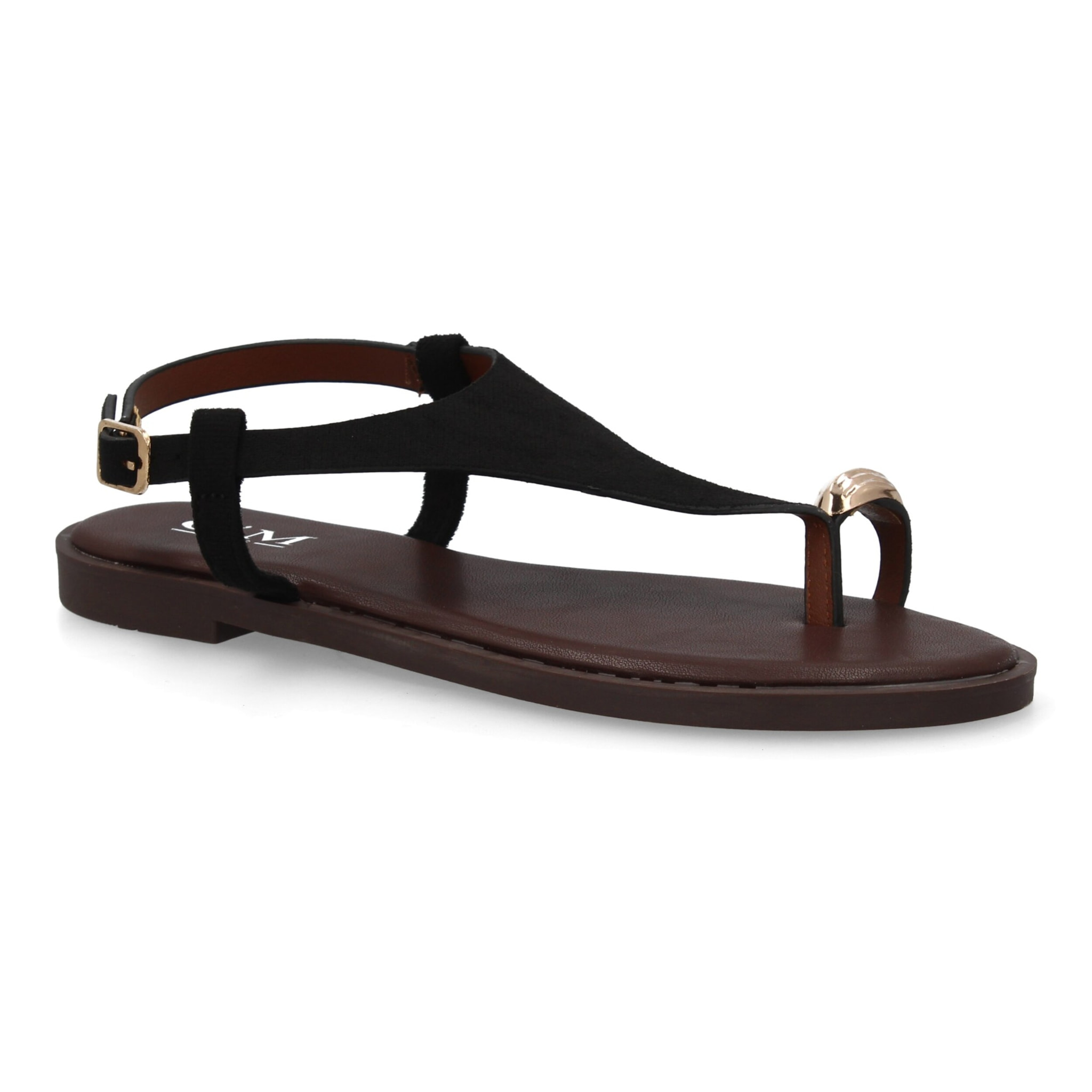 Sandalia plana empeine cubierto mujer