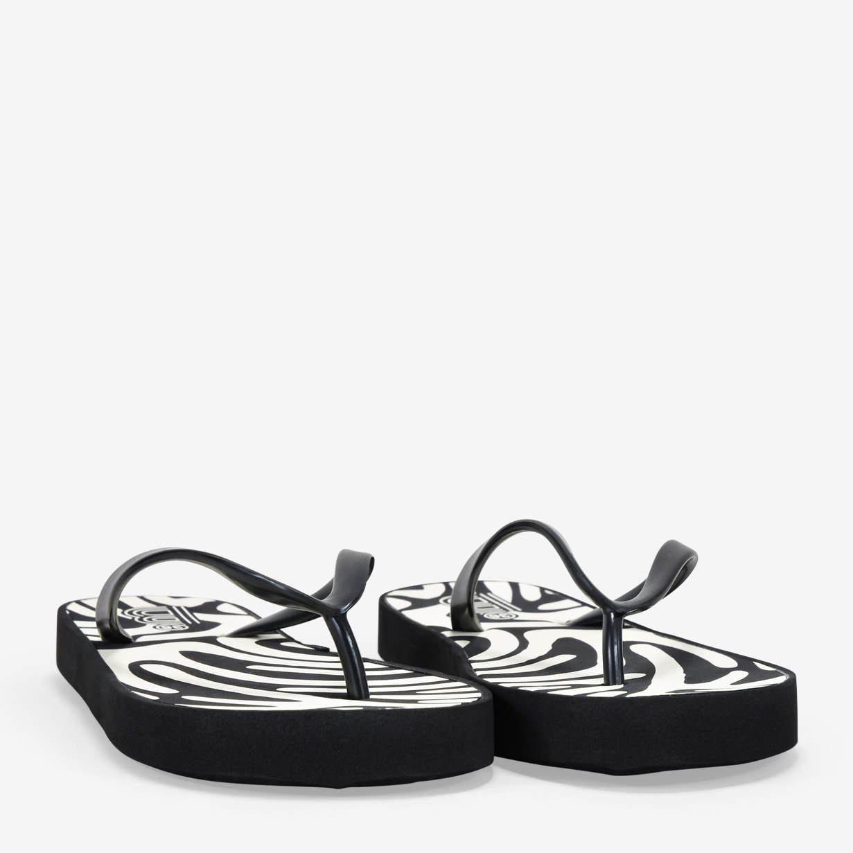 Chanclas de dedo negras de cebra