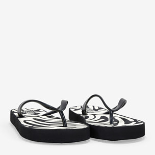 Chanclas de dedo negras de cebra