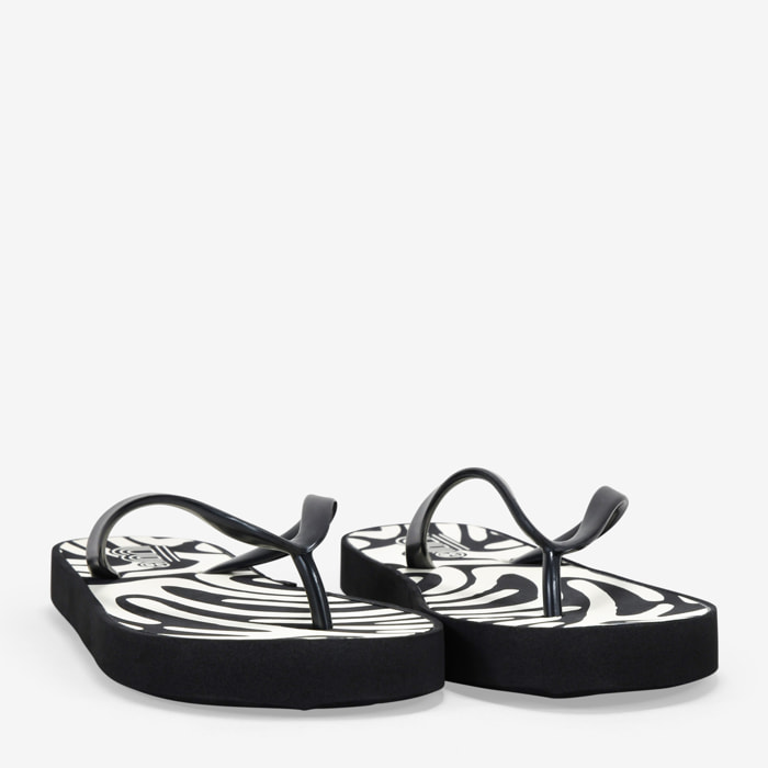 Chanclas de dedo negras de cebra