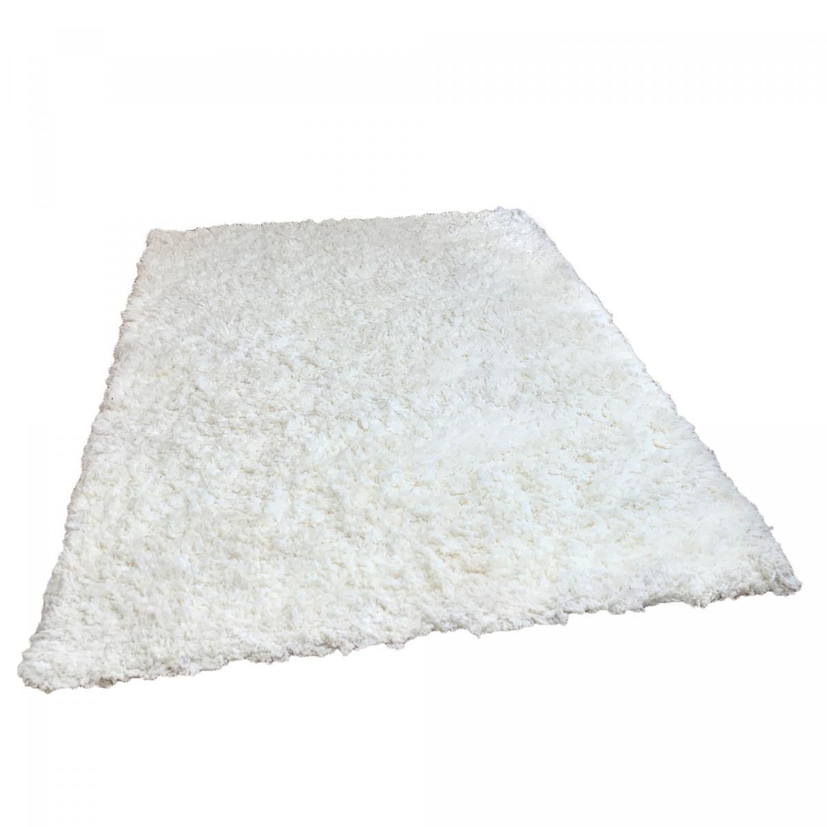 Tapis longs poils shaggy fait à la main motif uni PESI