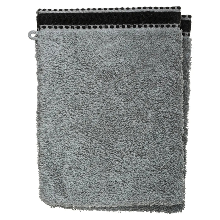 Lot de 2 gants de toilette "Joia" gris ardoise 15x21cm