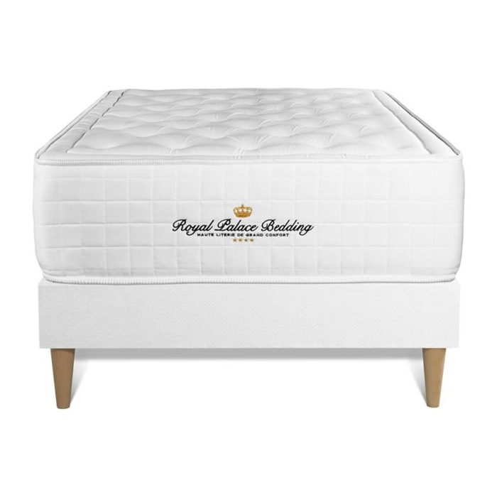 Ensemble Matelas à mémoire de forme maxi épaisseur Buckingham + Sommier Tapissier multi-lattes cm d'épaisseur - Matelas à Mémoire de forme de 30cm d'épaisseur - 1 place