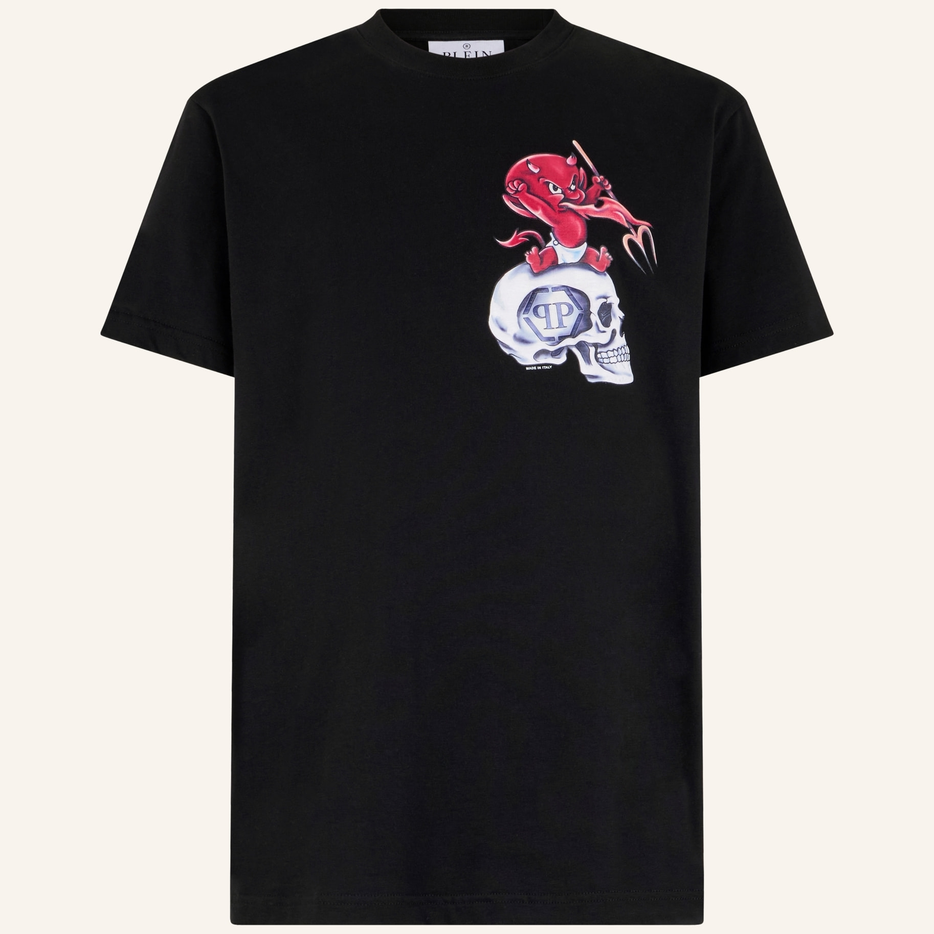PHILIPP PLEIN Round Neck T-Shirt Baby Devil Small