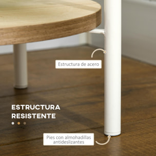 Perchero de Pie con 2 Estantes Perchero Metálico de Pie con 8 Ganchos para Colgar Bolsas Ropa Forma de Árbol para Pasillo Entrada Dormitorio Ø34x181 cm Blanco