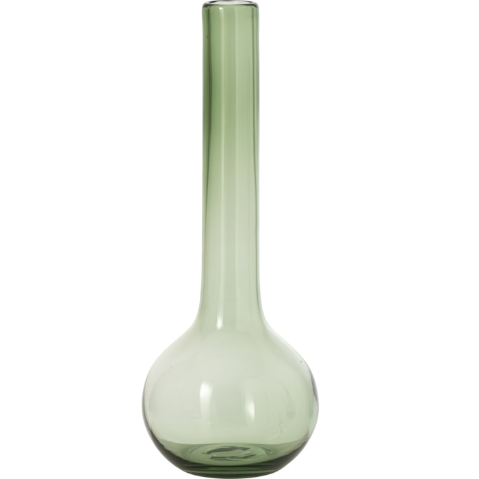 J-Line Vase Base Ronde Flask Verre Vert Large