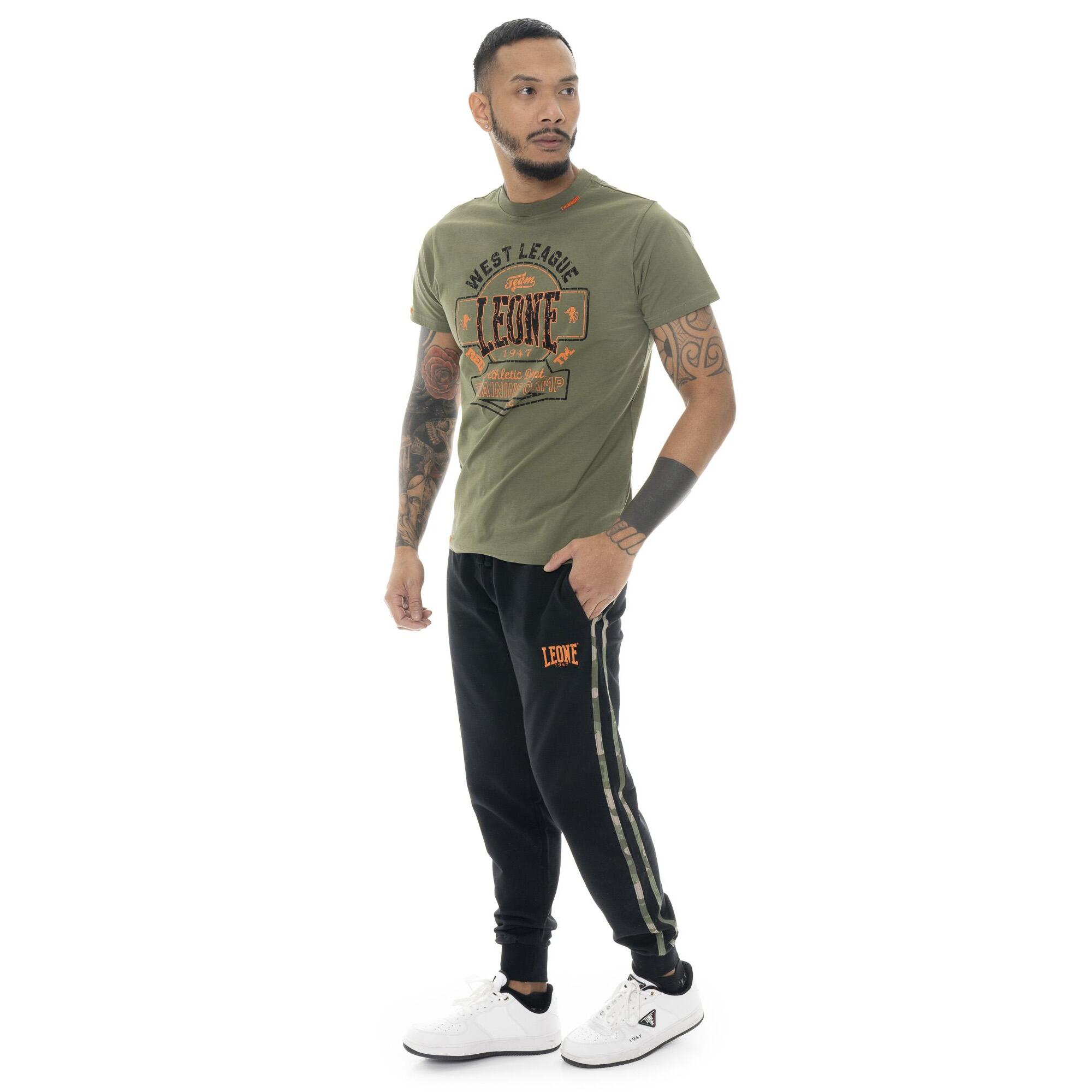 T-shirt da uomo a manica corta in cotone Leone Military 1947
