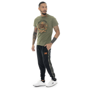 T-shirt da uomo a manica corta in cotone Leone Military 1947