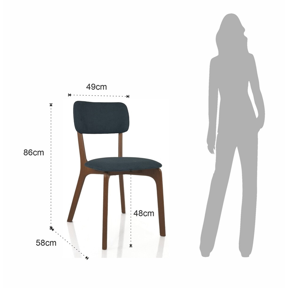 Tomasucci Ensemble de 2 chaises AGATA en bois foncé