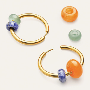 Pendientes Aro Carmen True Bomb Colors Acero Baño Oro