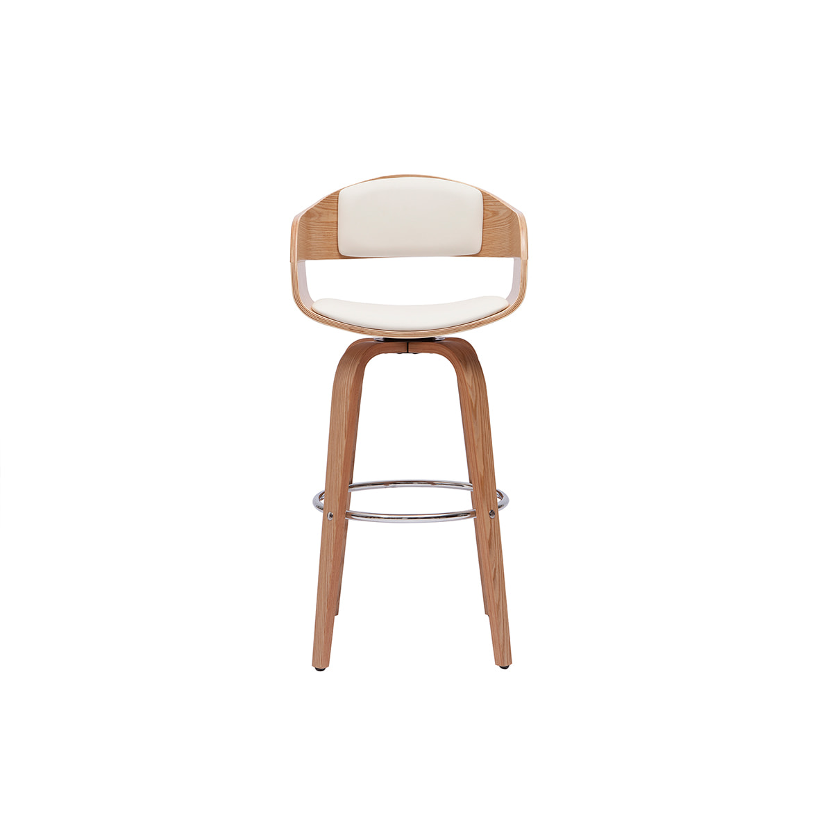 Tabourets de bar scandinaves pivotants 360° en bois clair H65 cm (lot de 2) GAO