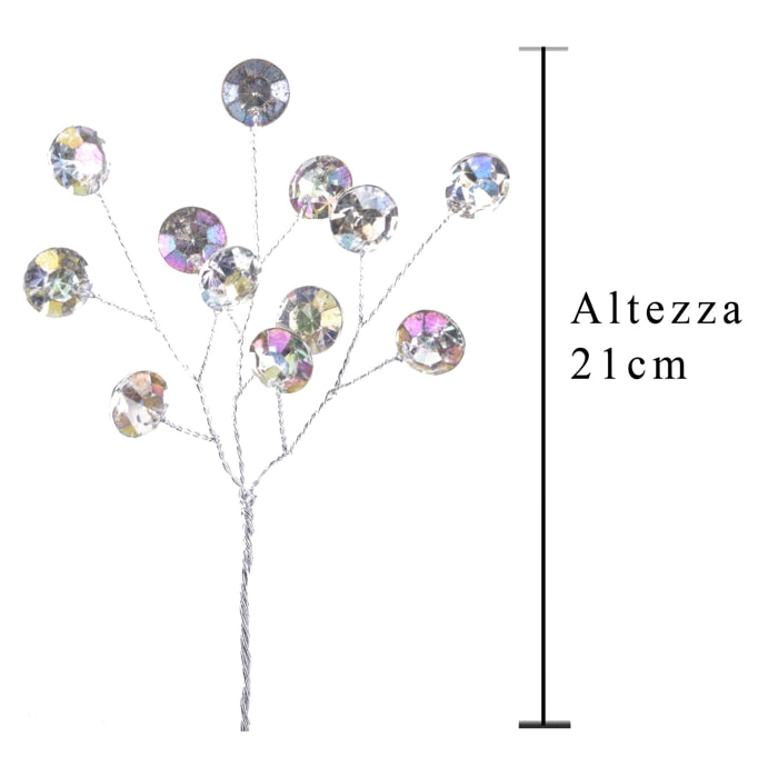 Pick con Strass - Pezzi 24 - 3X21X0,05 - Colore: Incolore - Bianchi Dino - Decorazioni Varie