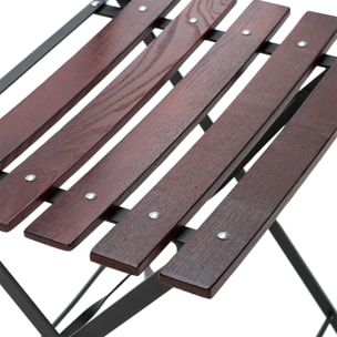Pack 2 sillas de Jardín Plegables Agata de Madera y Metal en Negro