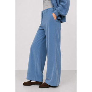 Kocca - Pantaloni da donna a gamba larga in velluto a coste Donna