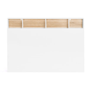 Tête de lit Léo blanche avec rangements 145cm