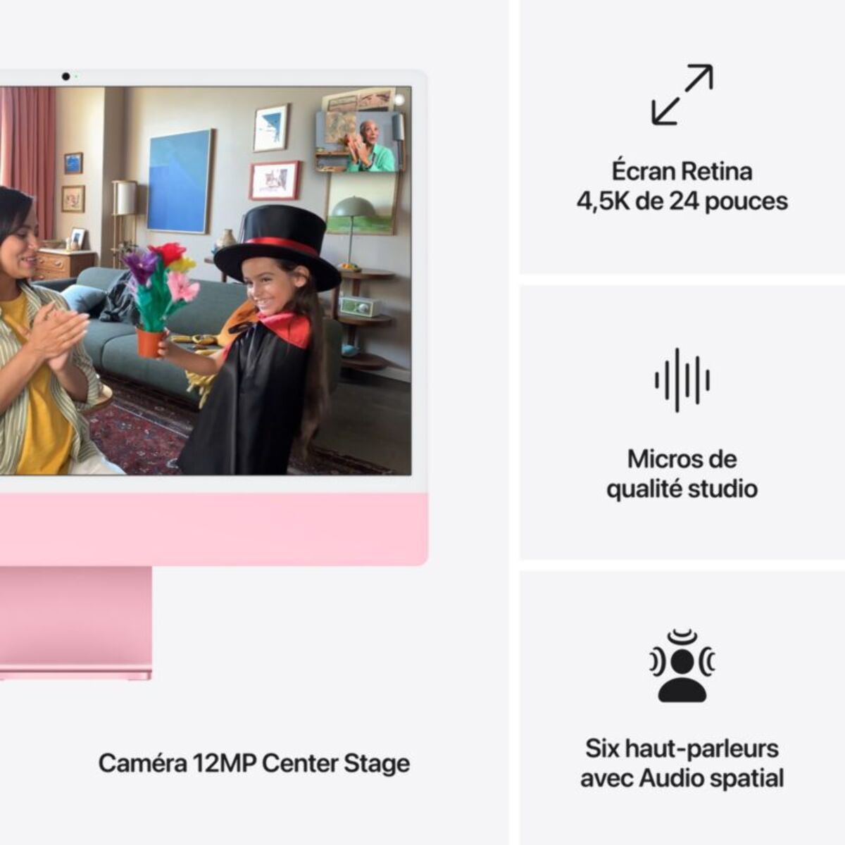 Ordinateur Apple IMAC 24' M4 16Go 512Go CPU 10 GPU 10 Rose