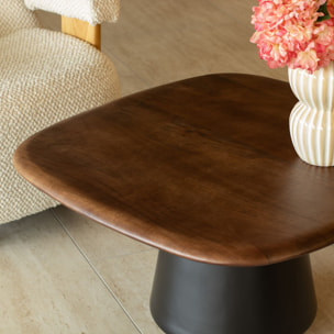 Table basse en bois de manguier et pied en métal noir OSLO