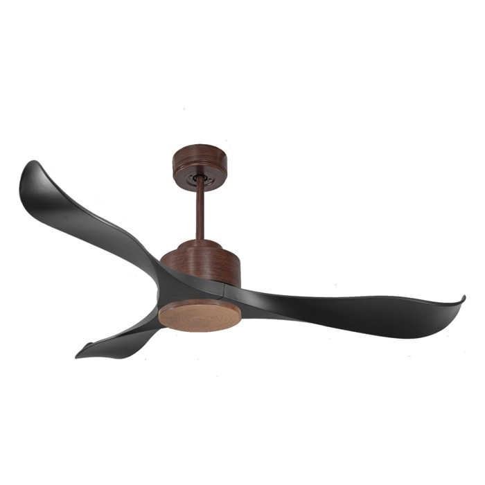 Ventilateur de plafond ø132 cm avec Wifi Réversible Hypersilence 40   W brun