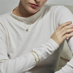 Pulsera con Cristal Multicolor acabado oro 18k