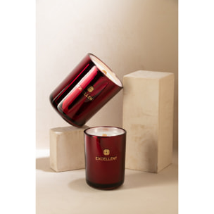 J-Line bougie parfumée Excellent - Rose Champagne - verre - rouge - small - 50H