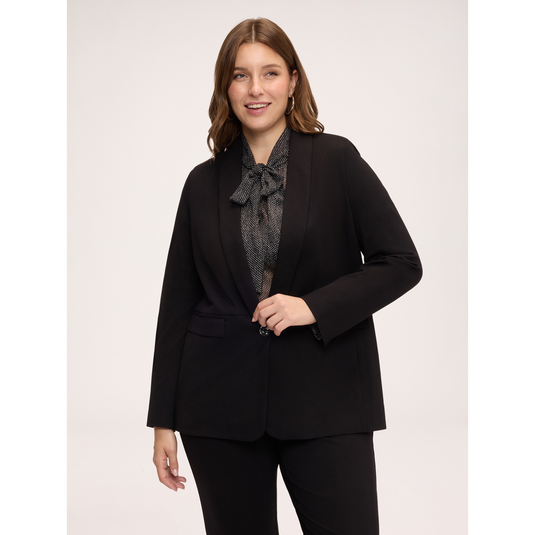 Fiorella Rubino - Blazer in Punto Milano - Nero