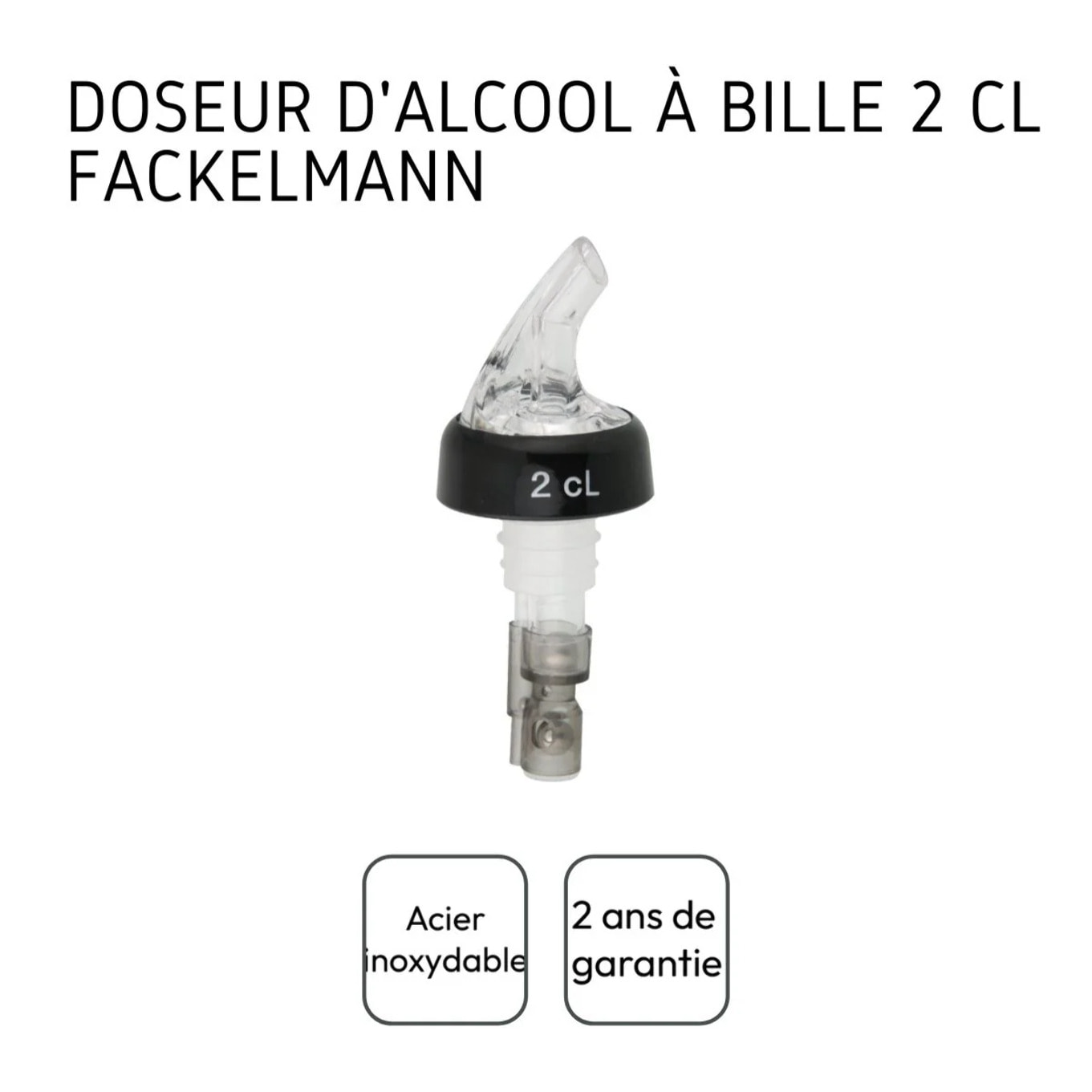 Lot de bec verseur doseur à alcool 2 et 4 cl avec bille Fackelmann Bar Concept