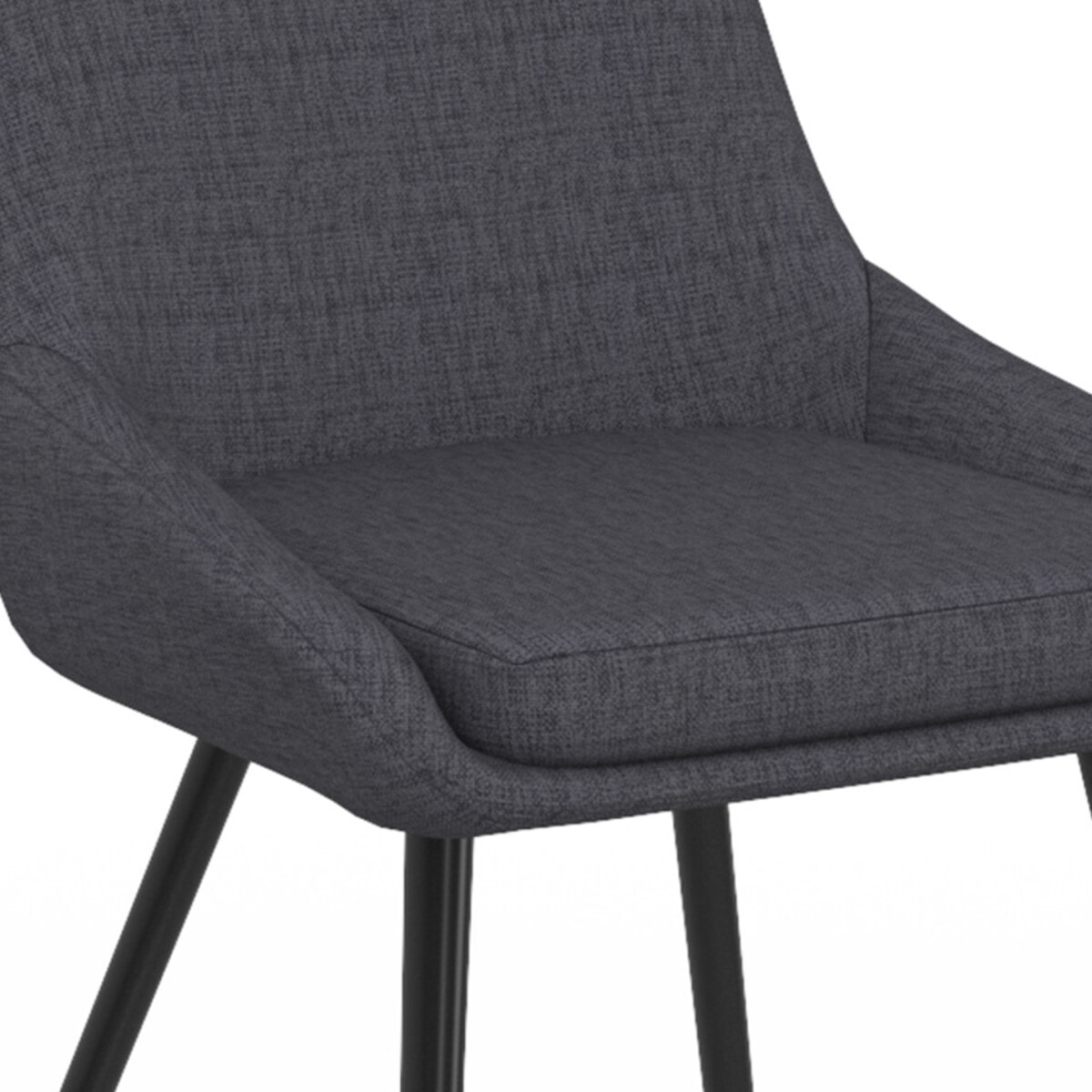 Chaises Ornella tissu gris foncé pieds métal noirs - lot de 4