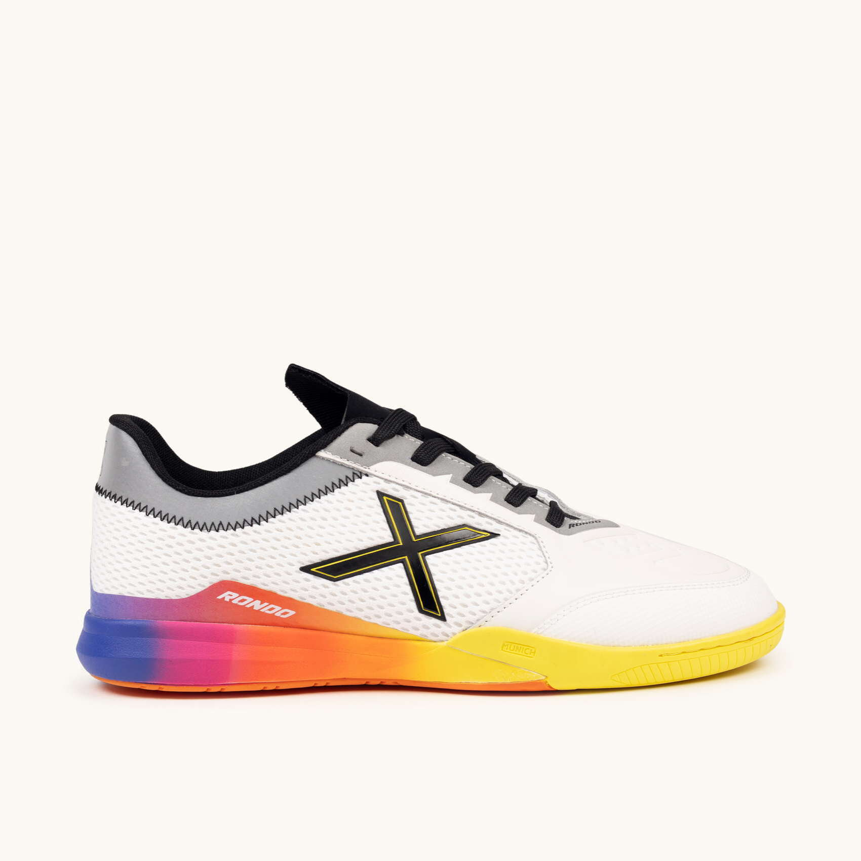 MUNICH RONDO 21 Zapatillas de Fútbol Sala Diseño Futurista Blanco y Multicolor
