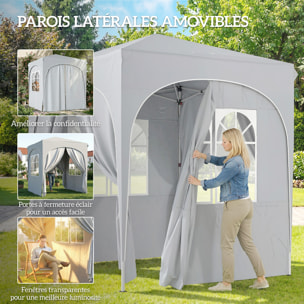 Tonnelle barnum pliable pop-up 2 x 2 m hauteur réglable gris clair