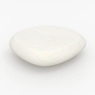 Table basse ovale écrue en fibre d'argile effet béton 105 cm - Maui