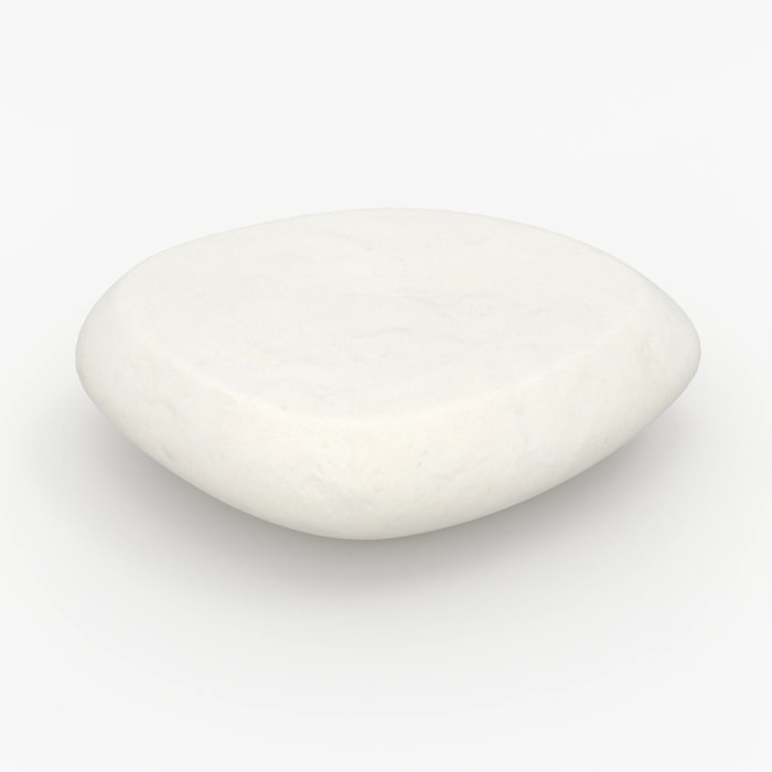 Table basse ovale écrue en fibre d'argile effet béton 105 cm - Maui