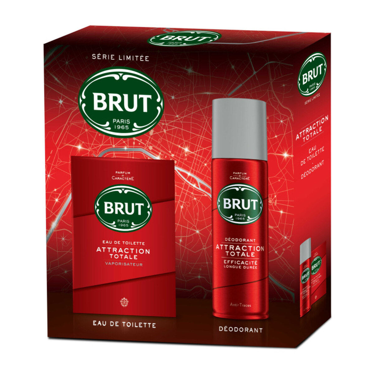 BRUT Coffret Déodorant & Eau de Toilette Attraction Totale x1