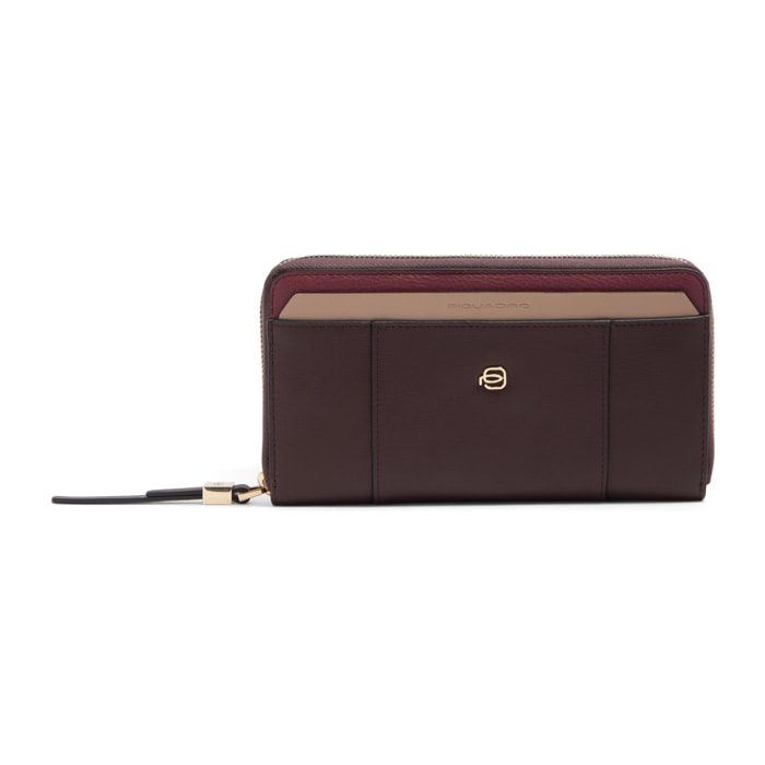Piquadro Portafogli donna grande zip-around