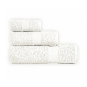 Set 3 asciugamano spugna cotone 100% Made in Italy. Ospite + Salvietta + Telo. Colore BIANCO