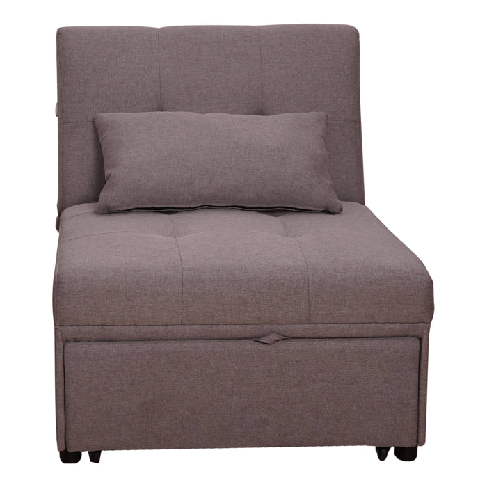 Divano letto singolo, 191 x 79 x 45.5, Tortora