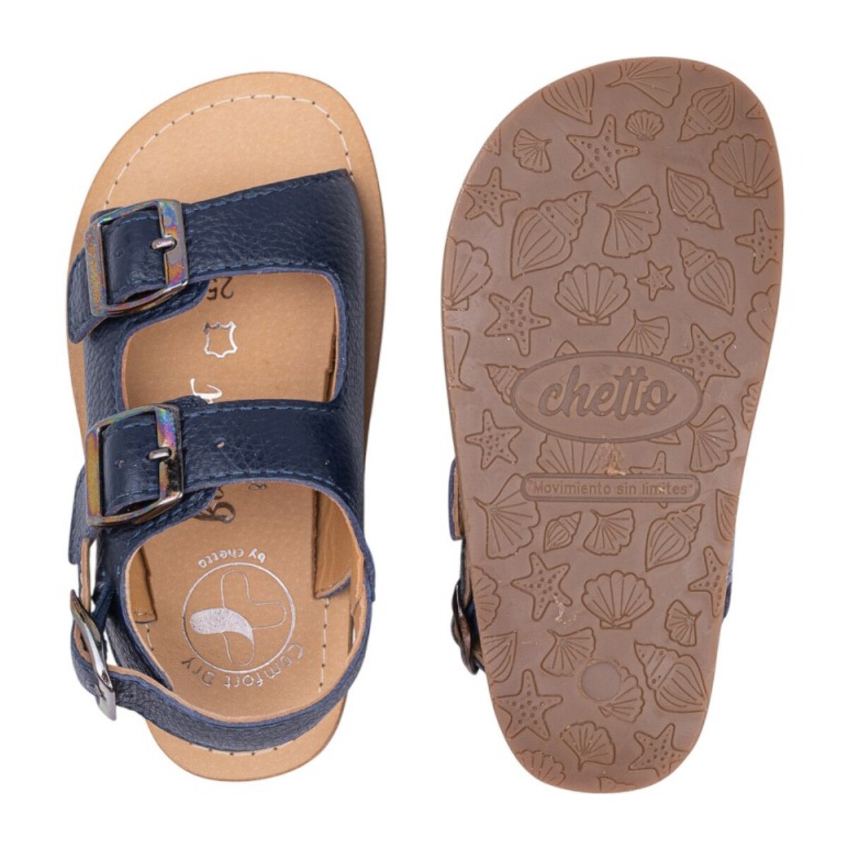 SANDALIA BAREFOOT PIEL CHETTO TIPO BIO AZUL
