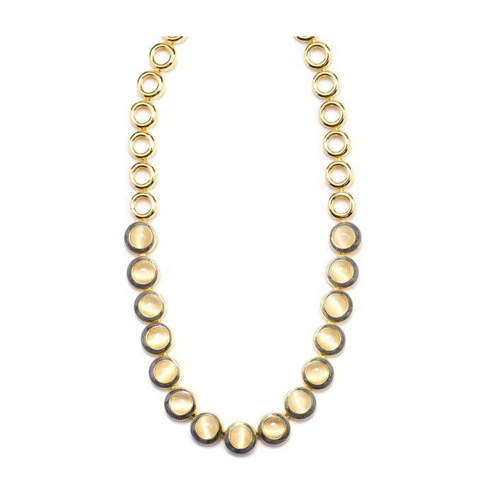 Collar con Ojo de Gato acabado oro 18k