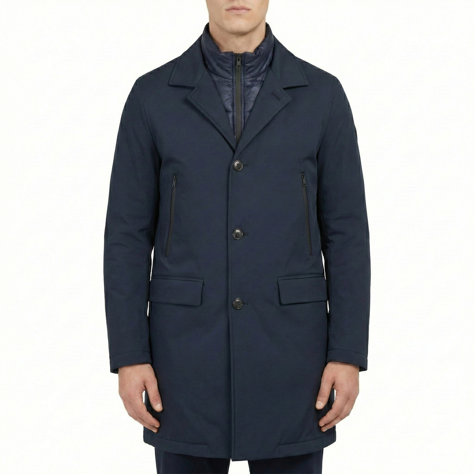 Giacca lunga nylon con gilet