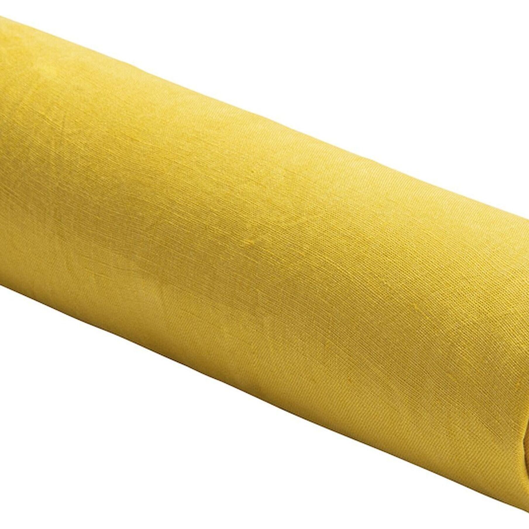 Drap housse - bonnet: 40cm 100% lin lavé jaune paille