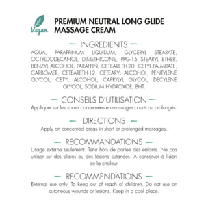 MEDICAFARM - Crème de massage neutre premium longue glisse - Texture fluide & onctueuse - Respecte le PH cutané - Sans allergène - Sans parfum - Lot de 2 flacons de 1L