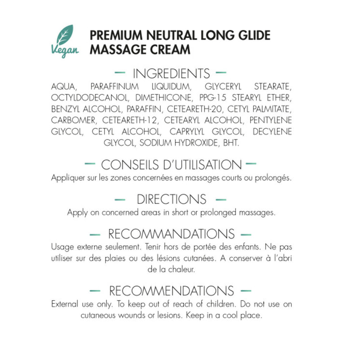 MEDICAFARM - Crème de massage neutre premium longue glisse - Texture fluide & onctueuse - Respecte le PH cutané - Sans allergène - Sans parfum - Lot de 2 flacons de 1L