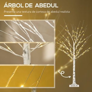 árbol de Abedul 150cm con 96 Luces LED IP44 Ramas Flexibles para Interior Blanco