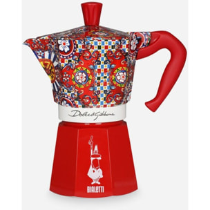 Cafetière italienne BIALETTI Moka Express Rouge Dolce&Gabbana - capacité 6 tasses