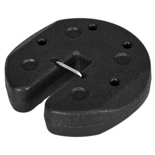 Pack de 4 Pesos para Carpas Plegables Pesos para Cenador Rellenados con Cemento Bases para Toldo Pérgola Ø22x5,5 cm Negro