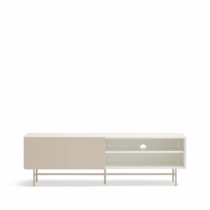 Mueble de televisión Nube 2 cajones, 1 puerta y 1 puerta corredera crema y arena