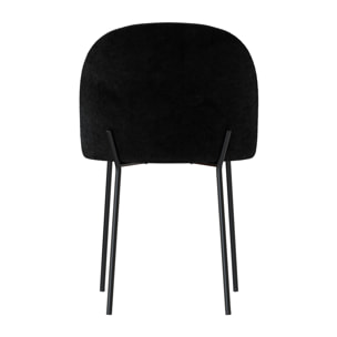 Lot de 2 chaises en tissu bouclette noir - Karl